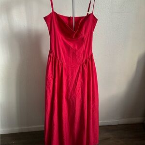 Elegant Red Women's Dress with pockets